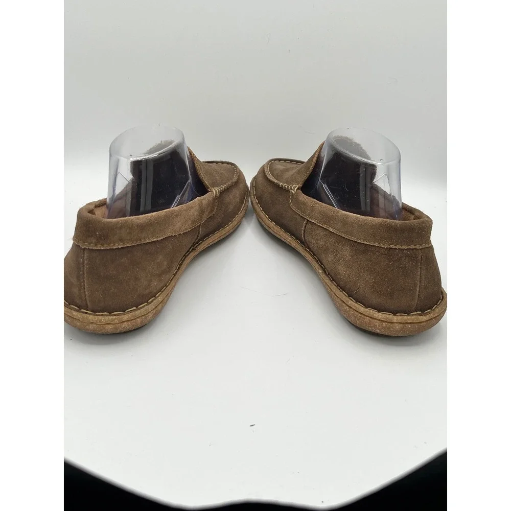 Born Men Brown Suede Loafers Moc Toe Slip On Shoes Size 8.5